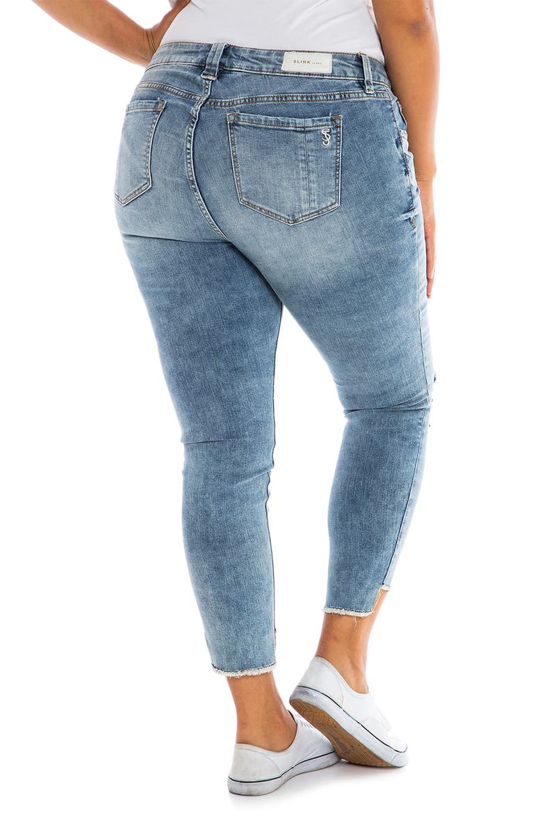 Step Hem Mid Rise Crop Skinny Jeans, Alternate, color, ASHLEY