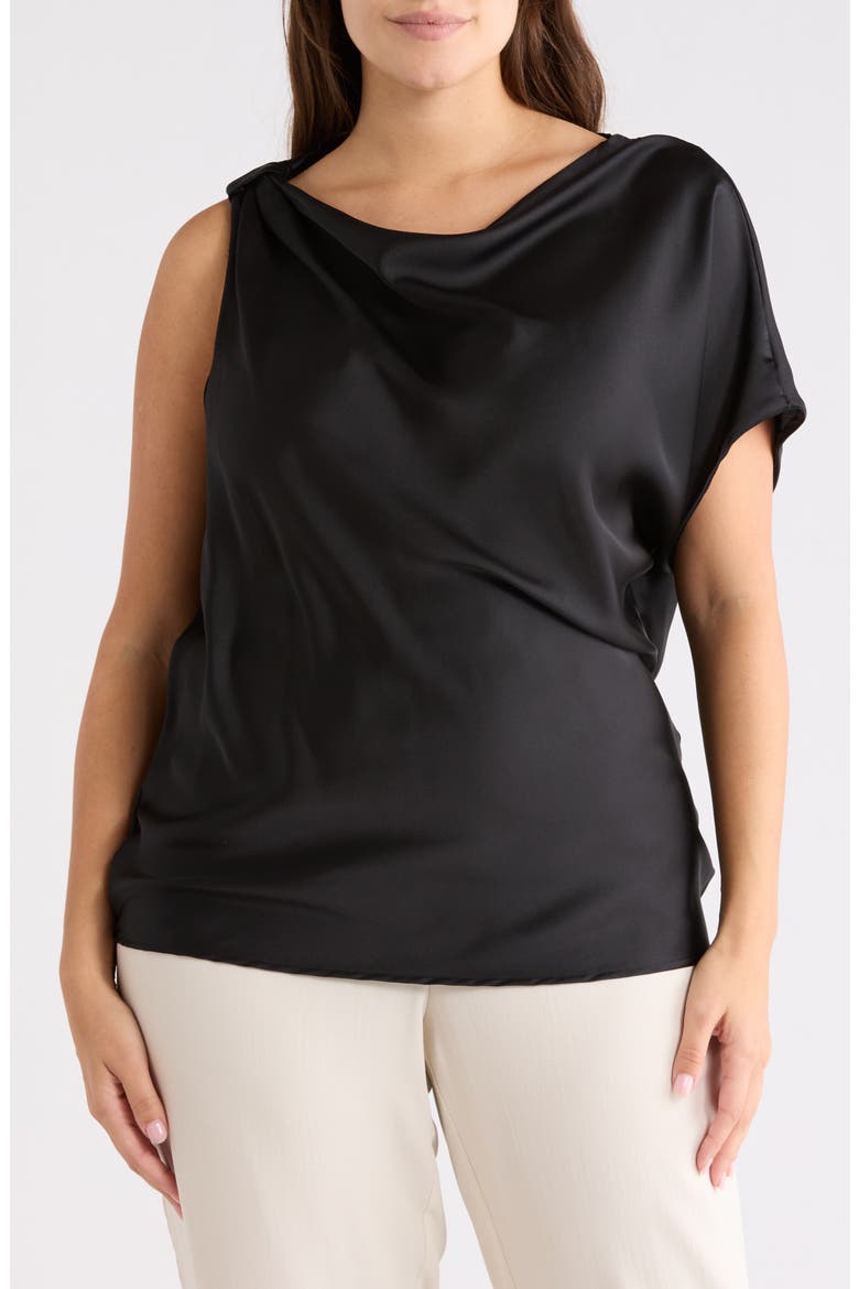 Asymmetric Satin Top, Main, color, BLACK