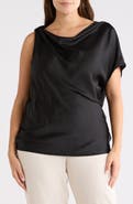 Renee C Asymmetric Satin Top