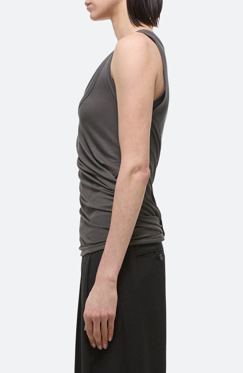 Helmut Lang Gloss Double Layer Tank, Alternate, color, Graphite - V2s