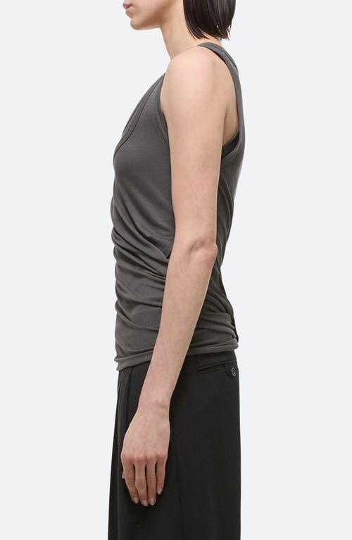 Helmut Lang Double-layered Tank Top In Graphite - V2s