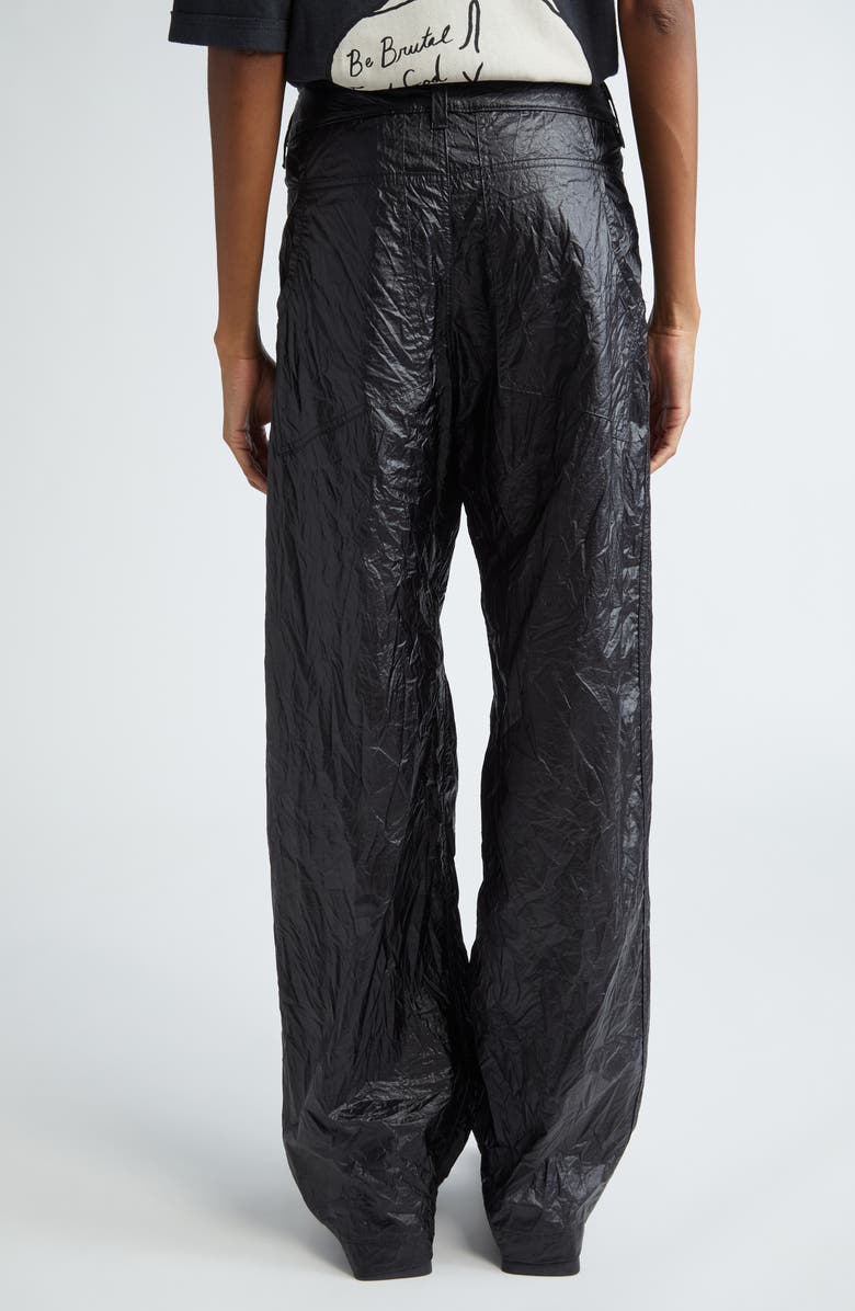 Eckhaus Latta Pleat Front Coated Nylon Pants, Alternate, color, 