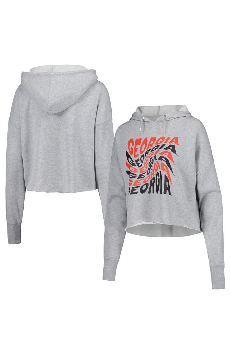 ZOOZATZ Women's ZooZatz Gray Georgia Bulldogs Swirl Cropped Pullover Hoodie, Main, color, Gray