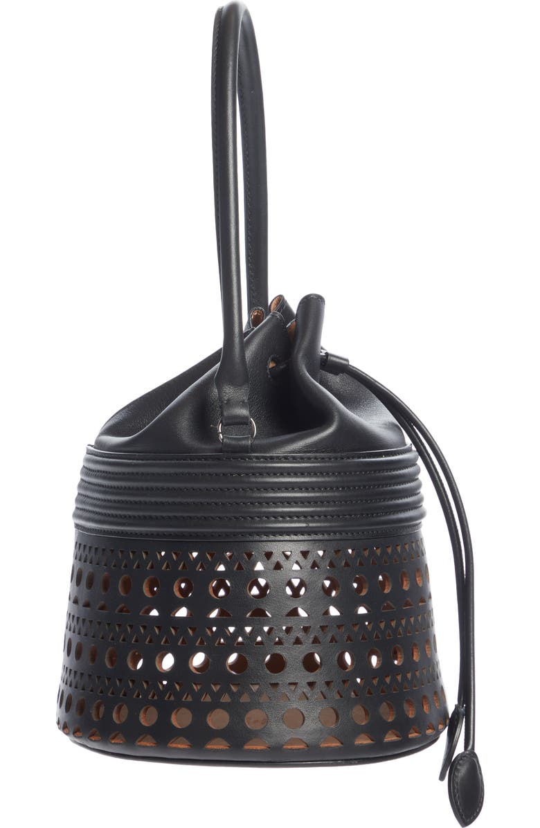 Alaïa Corset 19 Leather Bucket Bag, Alternate, color,