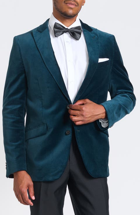 Deep Sea Peak Lapel Velvet Blazer