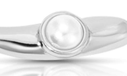 Ettika Liquid Faux Pearl Pendant Necklace In Silver