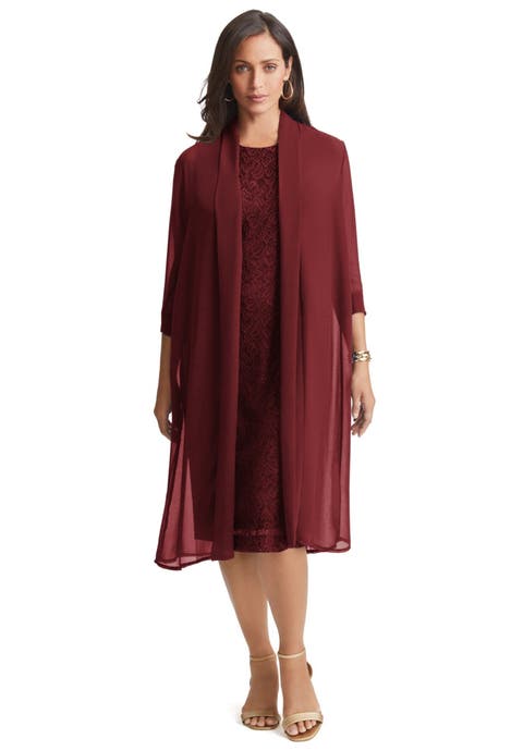 2-Piece Lace Jacket Dress (Plus Available)