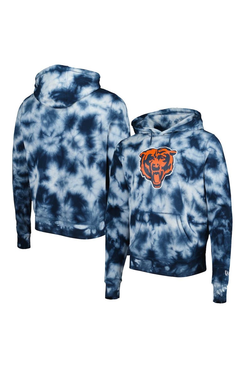 Men's New Era Navy Chicago Bears Team Tie-Dye Pullover Hoodie, Main, color, Navy