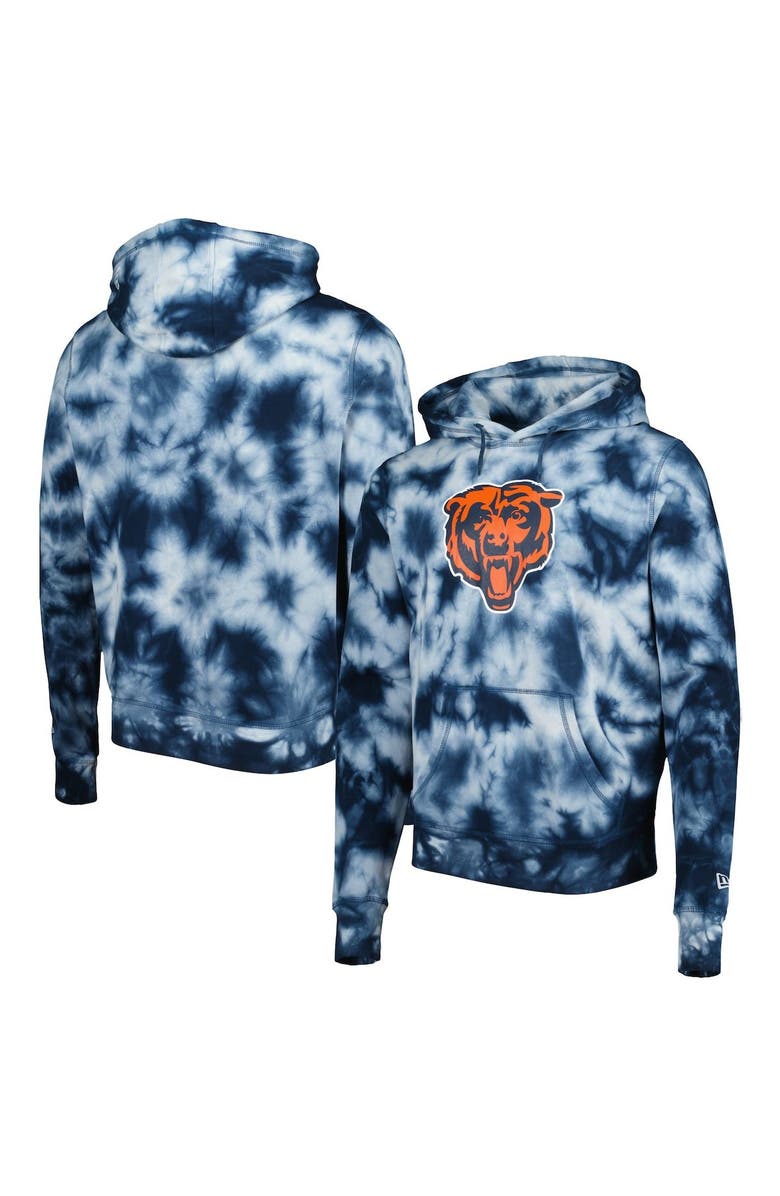 New Era Men's New Era Navy Chicago Bears Team Tie-Dye Pullover Hoodie, Main, color,