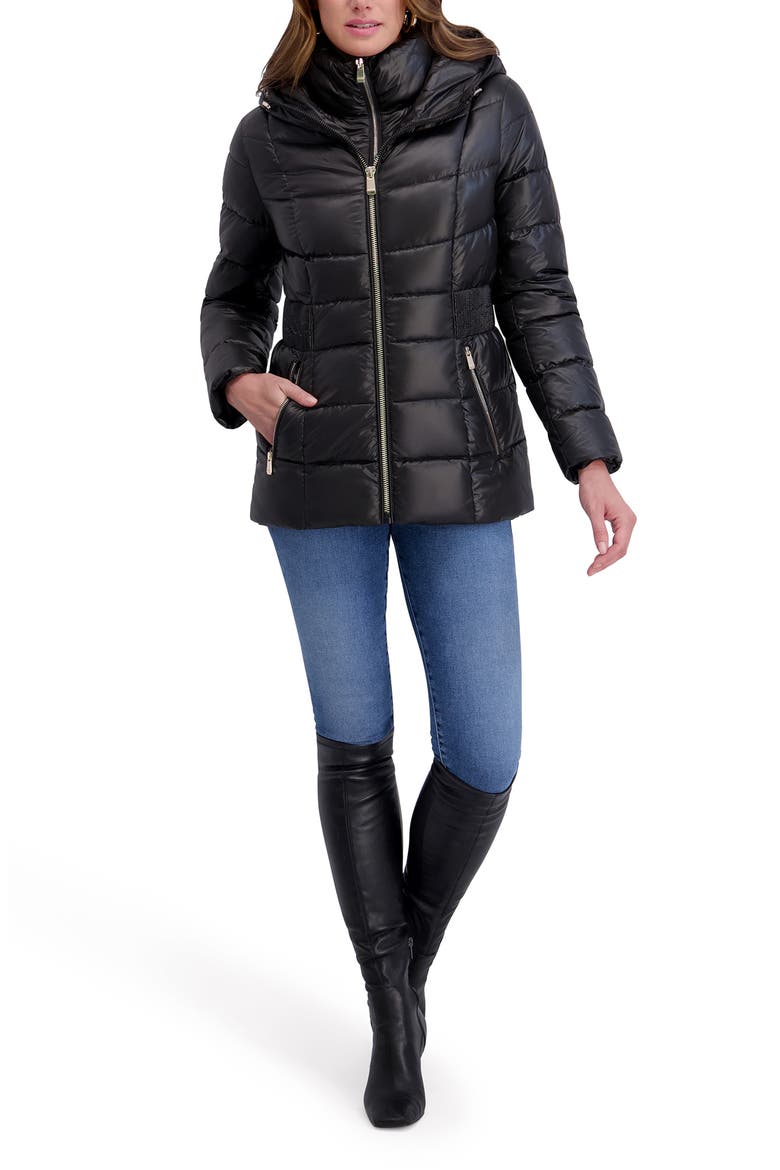Hooded Puffer Jacket, Alternate, color, BLACK