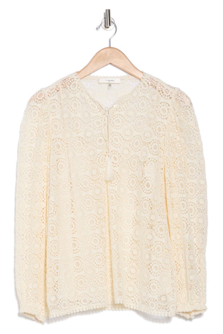 Cotton Crochet Top, Alternate, color, CREAM