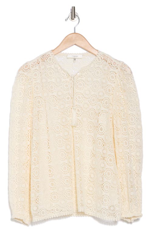 Frame Cotton Crocheted Lace Blouse In Cream