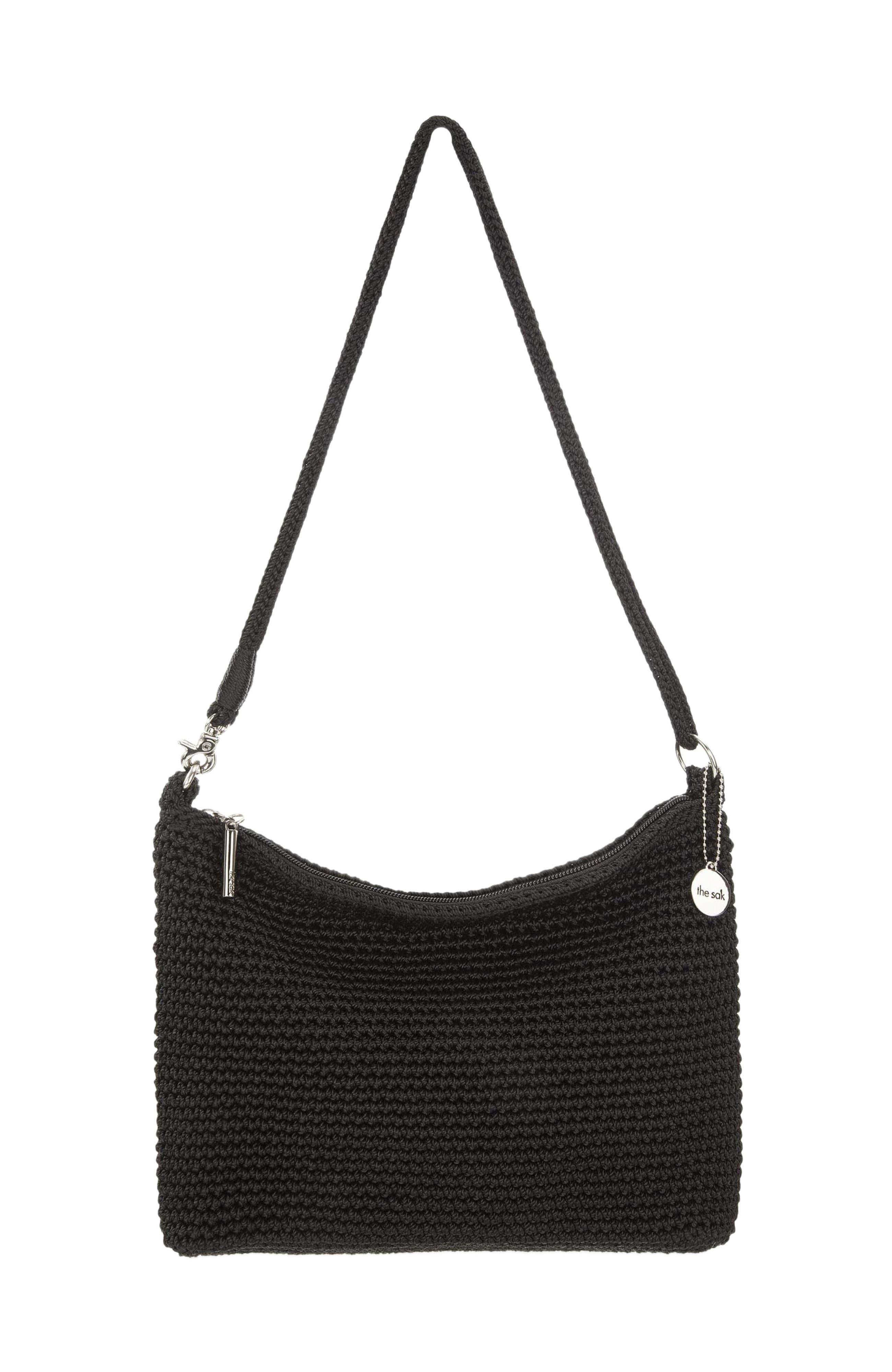 The Sak Lumi Covertible Crossbody Hand Crochet Bag, Main, color, Black