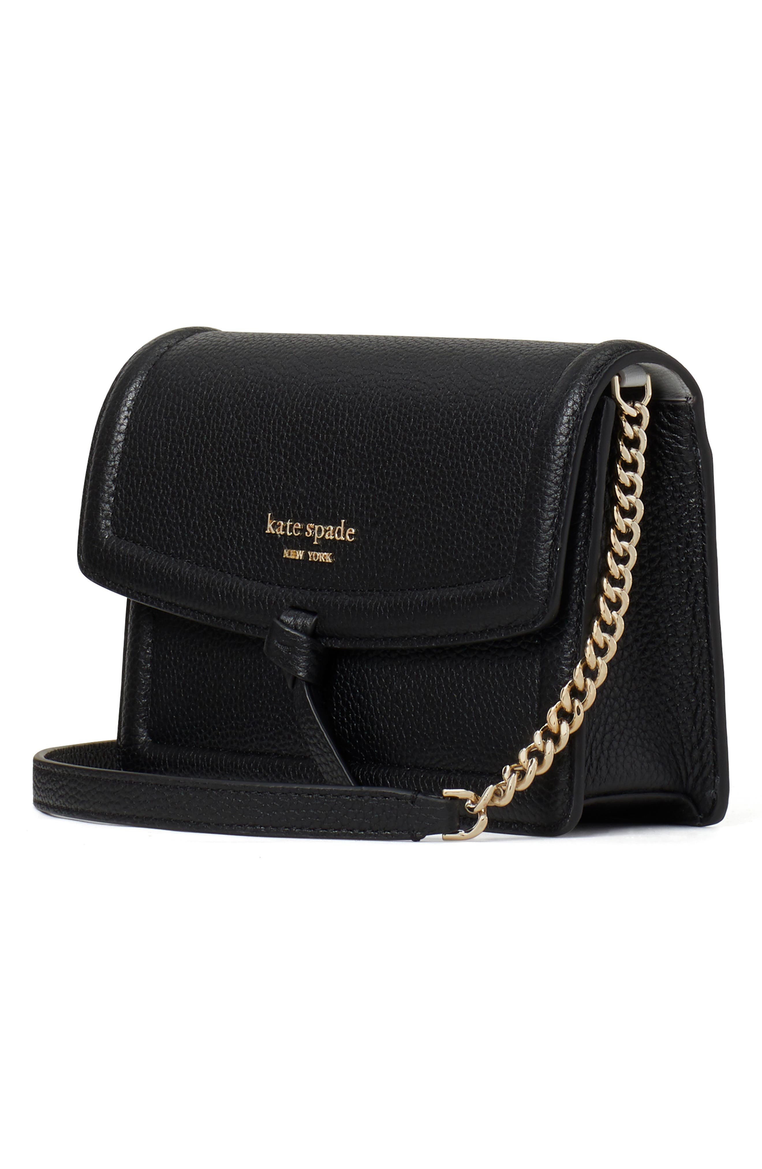 Kate Spade New York knott leather flap crossbody bag, Alternate, color, 