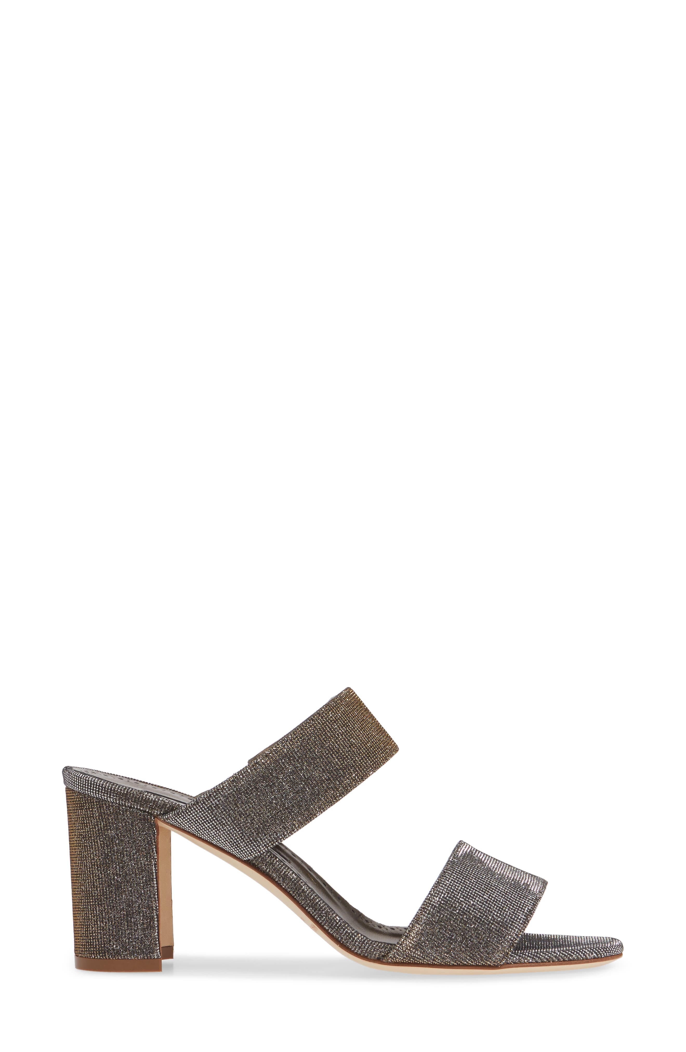 Manolo Blahnik Kalita Metallic Slide Sandal, Alternate, color, 