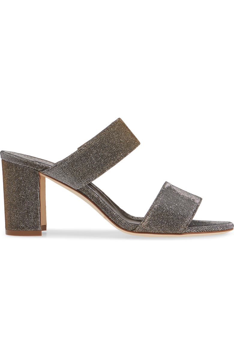 Manolo Blahnik Kalita Metallic Slide Sandal, Alternate, color,