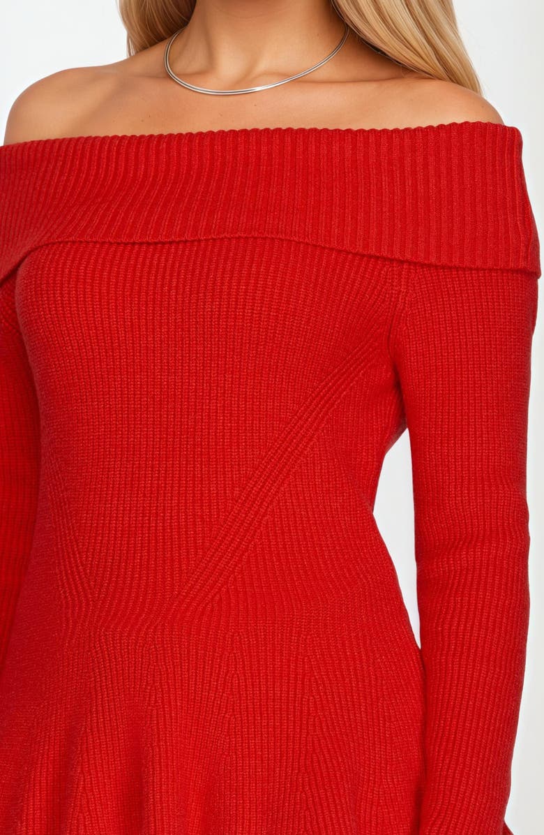 Knit and Lounge Off Shoulder Ribbed Knit Top, Alternate, color, 