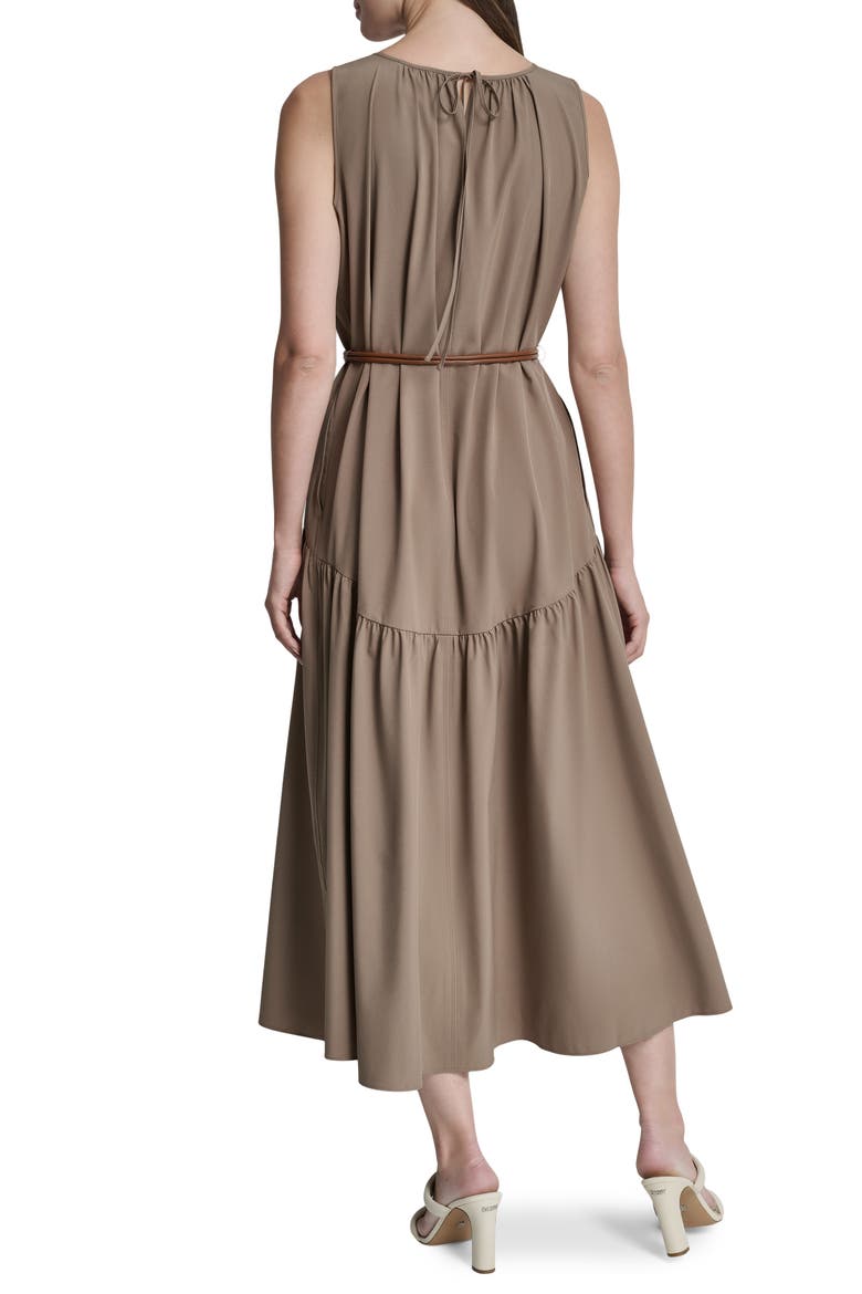 Sleeveless Belted Drop Waist Maxi Dress, Alternate, color, CAPPUCINO
