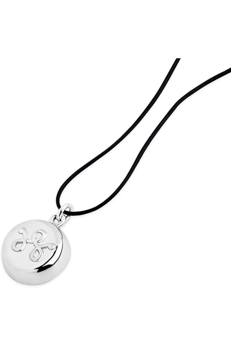 Silver Leather Necklace Smart Jewelry - Personal Safety Device with ADT and 911 Features - Necklace, Main, color, Silver