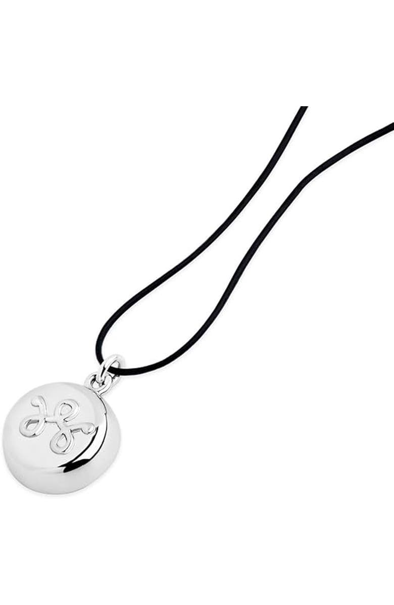 invisaWear Silver Leather Necklace Smart Jewelry - Personal Safety Device with ADT and 911 Features - Necklace, Main, color, Silver