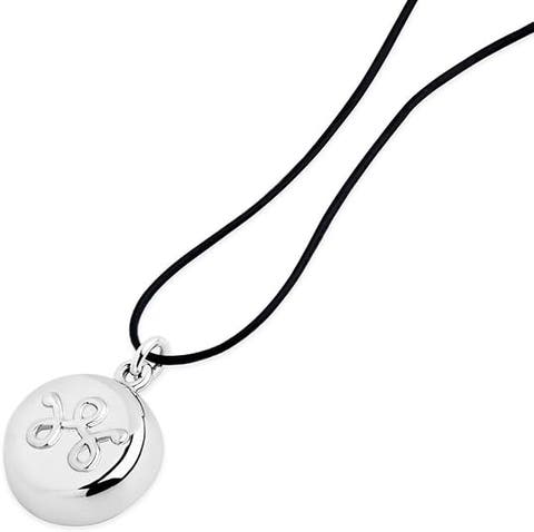 Silver Leather Necklace Smart Jewelry - Personal Safety Device with ADT and 911 Features - Necklace