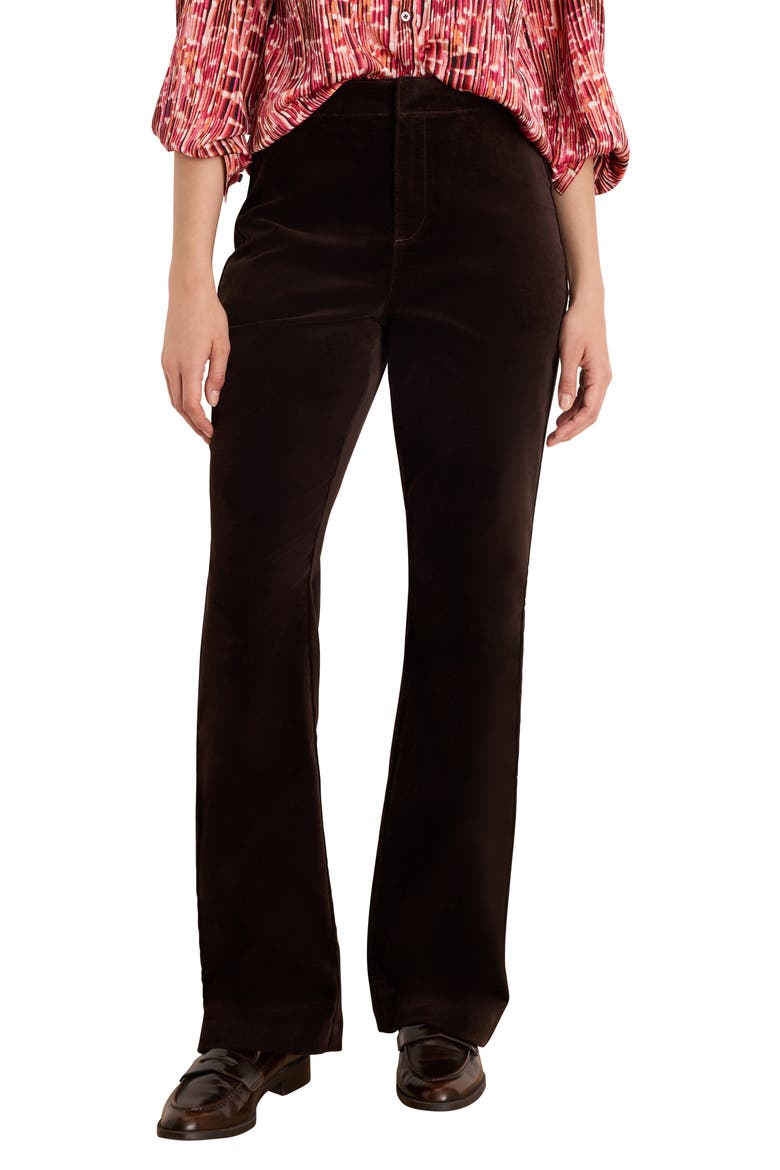 Berkeley Stretch Velvet Bootcut Pants, Main, color, JAVA