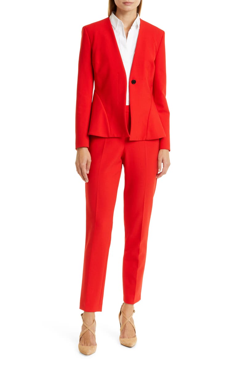 BOSS Bashiva Stretch Poplin Blouse, Alternate, color, White