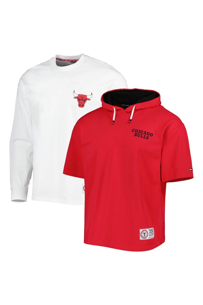 Men's Tommy Jeans Red/White Chicago Bulls Matthew 2-In-1 T-Shirt & Hoodie Combo Set, Main, color, Red