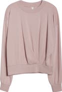 Zella Luxe Terry Pleated Pullover