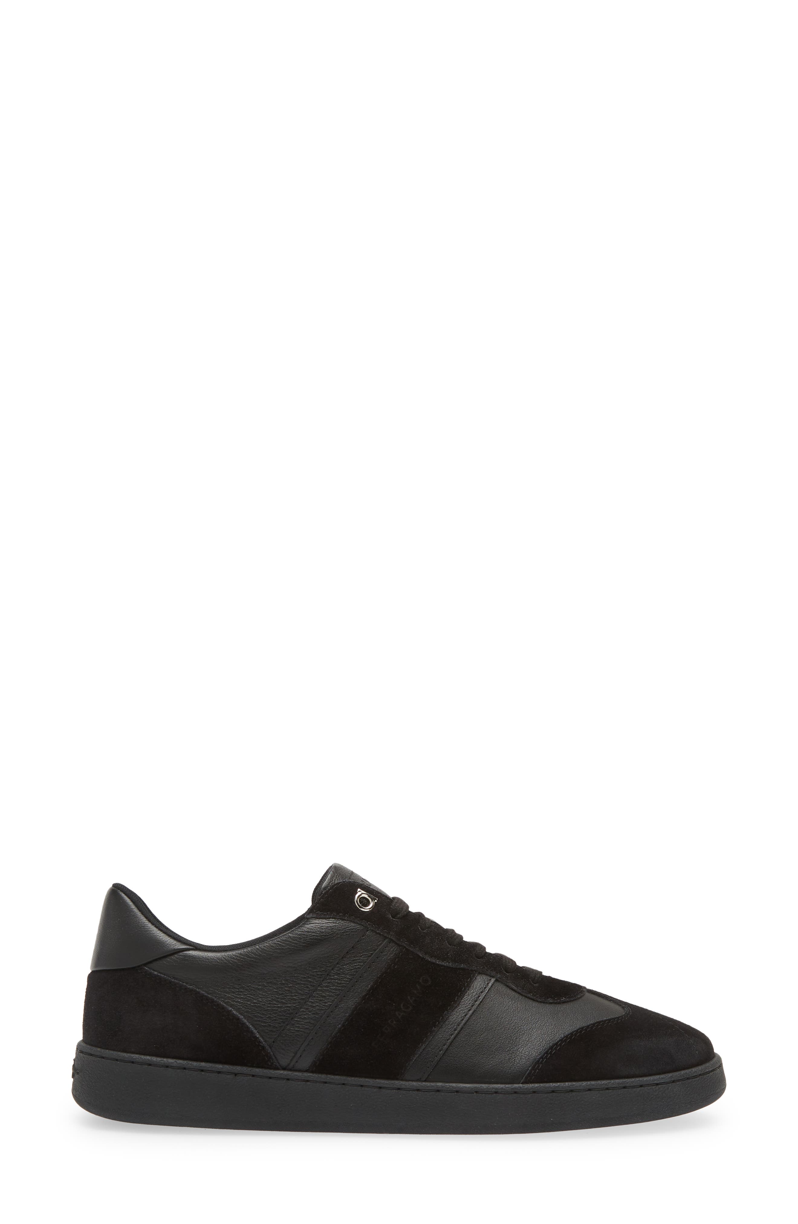 FERRAGAMO Achille 1 Low Top Sneaker, Alternate, color, Nero