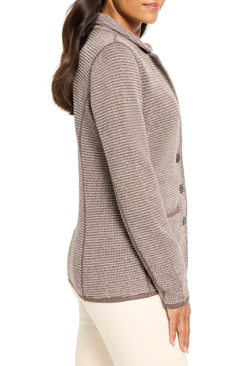 NIC+ZOE Pixel Knit Cotton Blend Blazer, Alternate, color, Brown Multi
