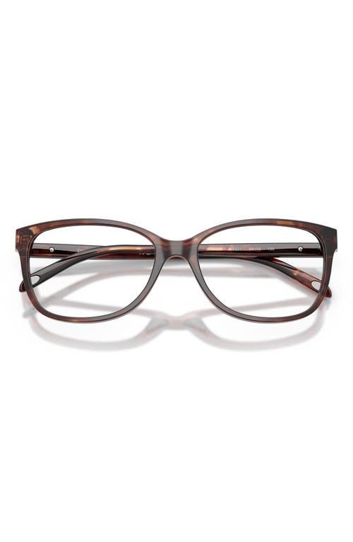 Tiffany & Co . 52mm Square Optical Glasses In Spotted Brown/demo Lens