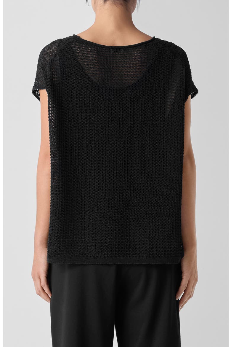 Open Stitch Organic Cotton Sweater, Alternate, color, BLACK