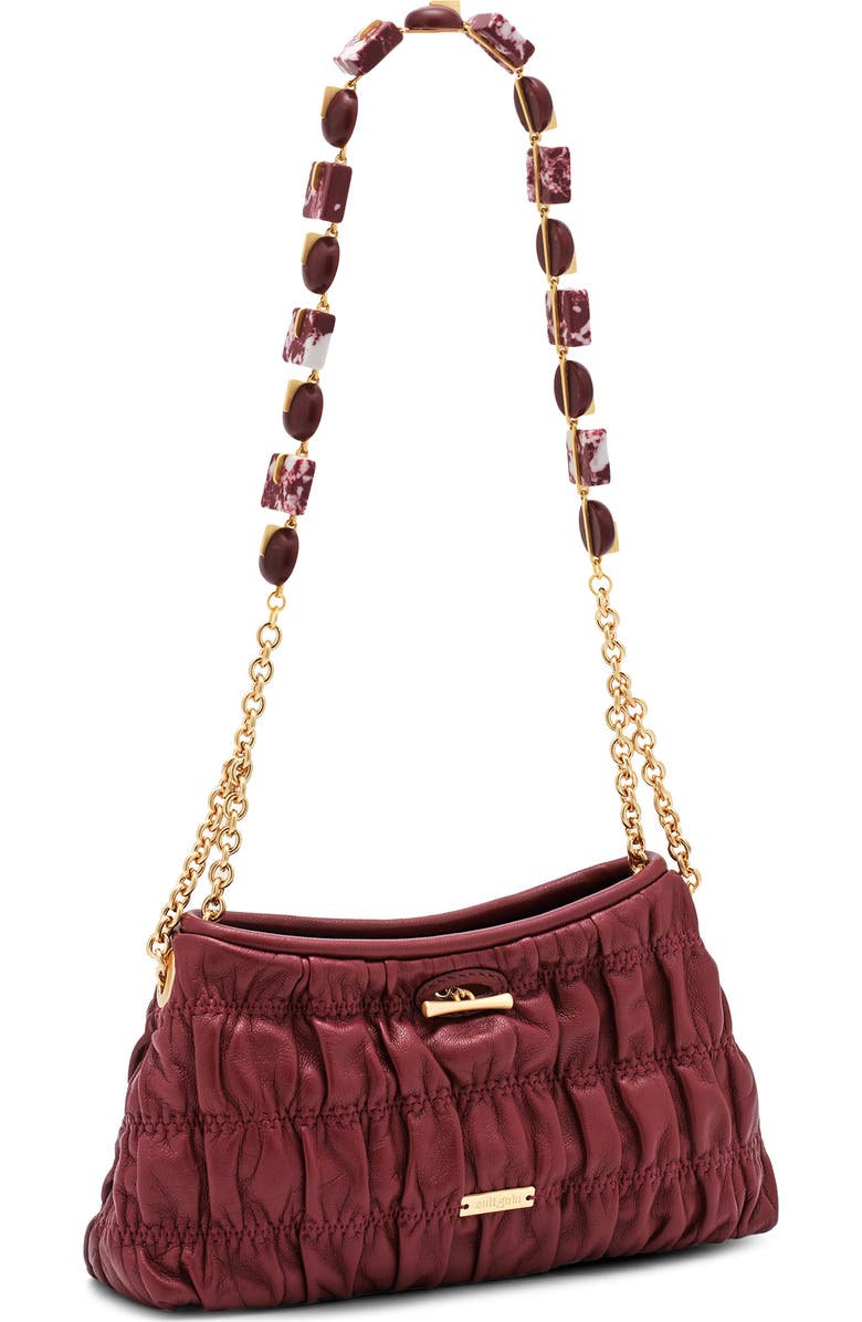 Cult Gaia Mini Kiraz Leather Clutch, Alternate, color, Chianti
