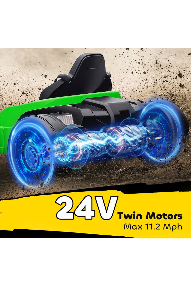 Electric Drift Go Kart, Alternate, color, Green