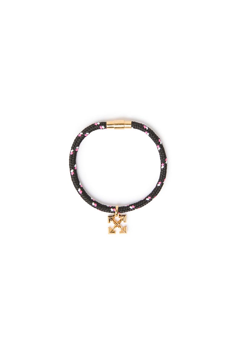 Men's Black Rope Bracelet With Arrow Magnetic Clasp, Main, color, Black