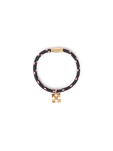 Men's Black Rope Bracelet With Arrow Magnetic Clasp