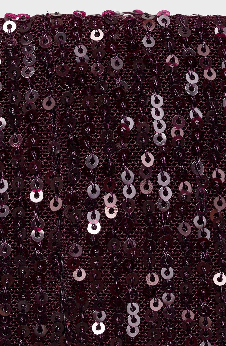 MANGO Wide Leg Sequin Pants, Alternate, color, Wine