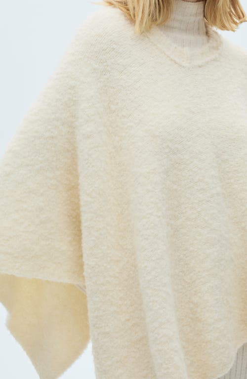 Mango Crewneck Poncho In Ecru