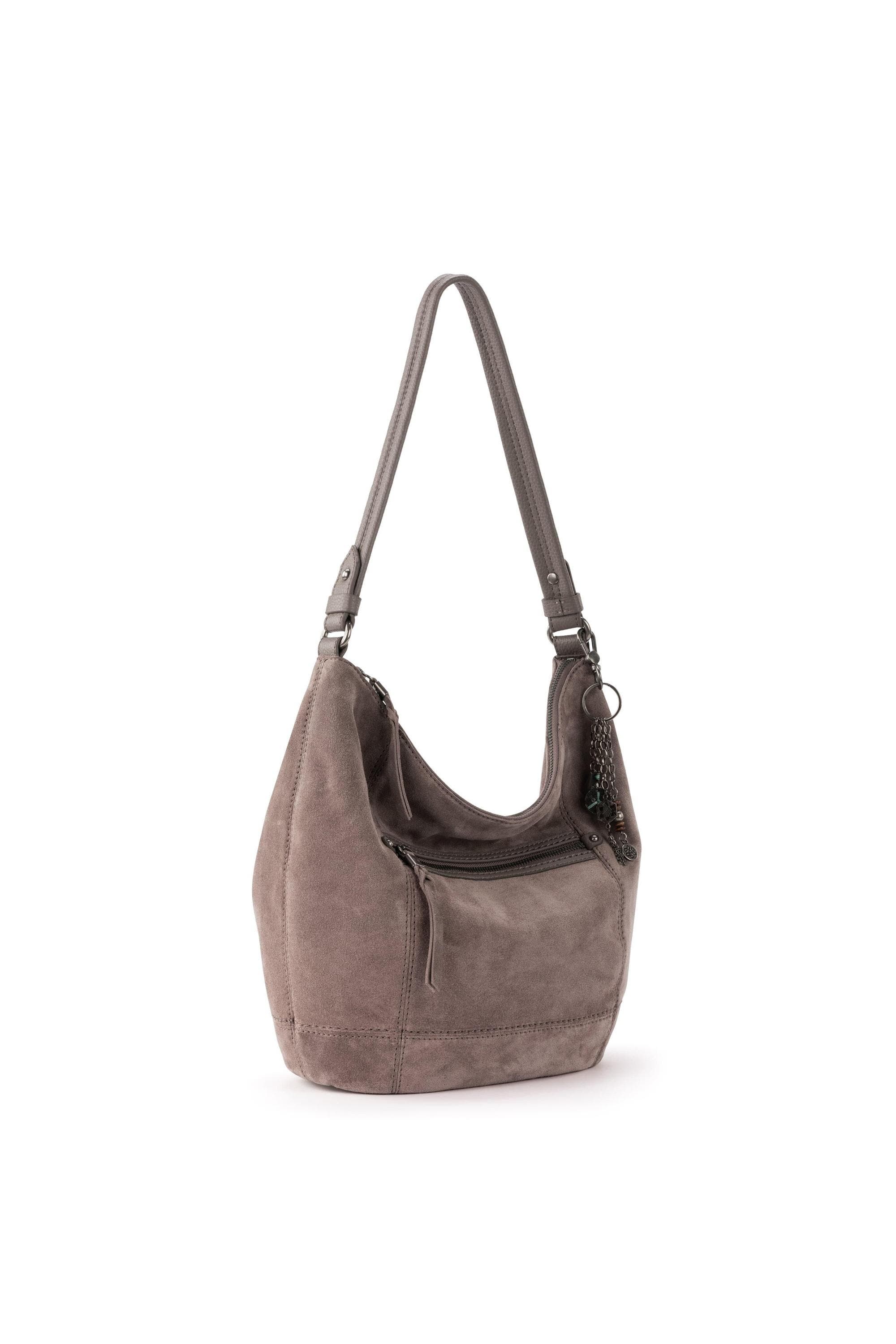 Sequoia Hobo Leather Bag, Alternate, color, Mushroom Suede