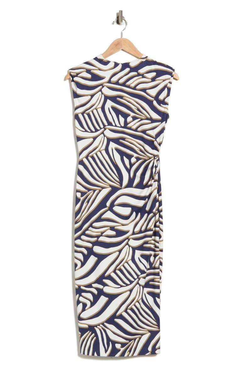 Darrius High Neck Midi Dress, Alternate, color, SAVANAH SHADOW NAVY