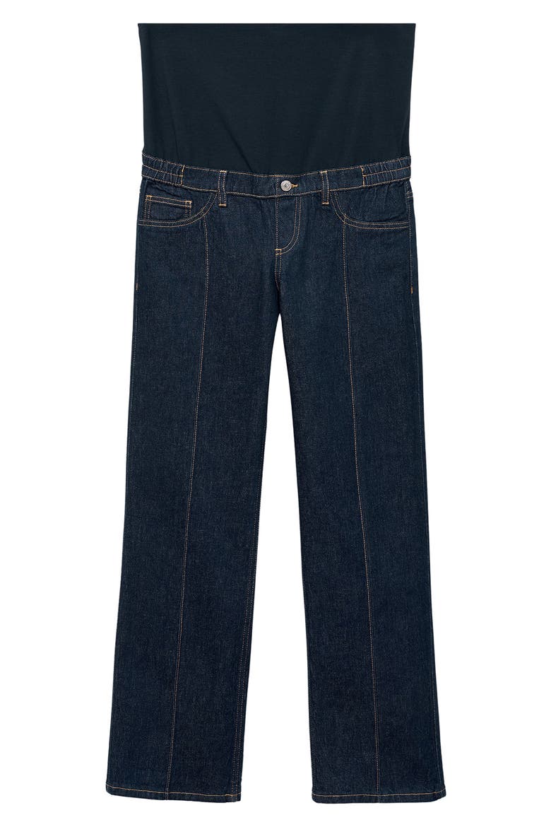 Over the Bump Seamed Straight Leg Maternity Jeans, Alternate, color, OPEN BLUE