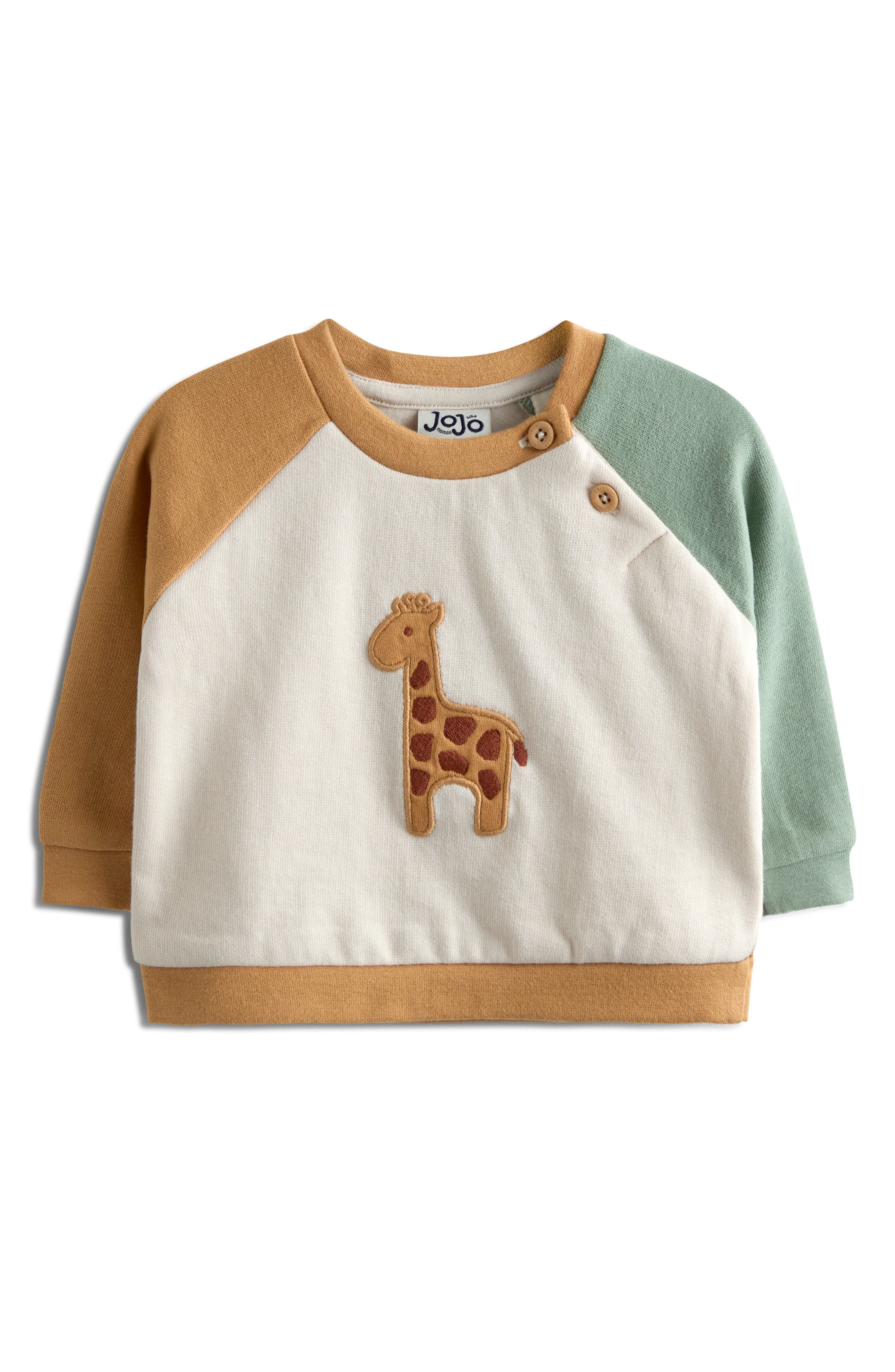 Jojo Maman Bébé Babies' Jojo Maman Bebe Giraffe Appliqué Sweatshirt & Corduroy Joggers Set In White