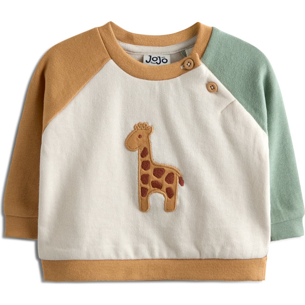 Jojo Maman Bébé Babies' Jojo Maman Bebe Giraffe Appliqué Sweatshirt & Corduroy Joggers Set In White