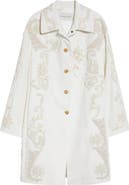 Dries Van Noten Embroidered Cotton A-Line Coat