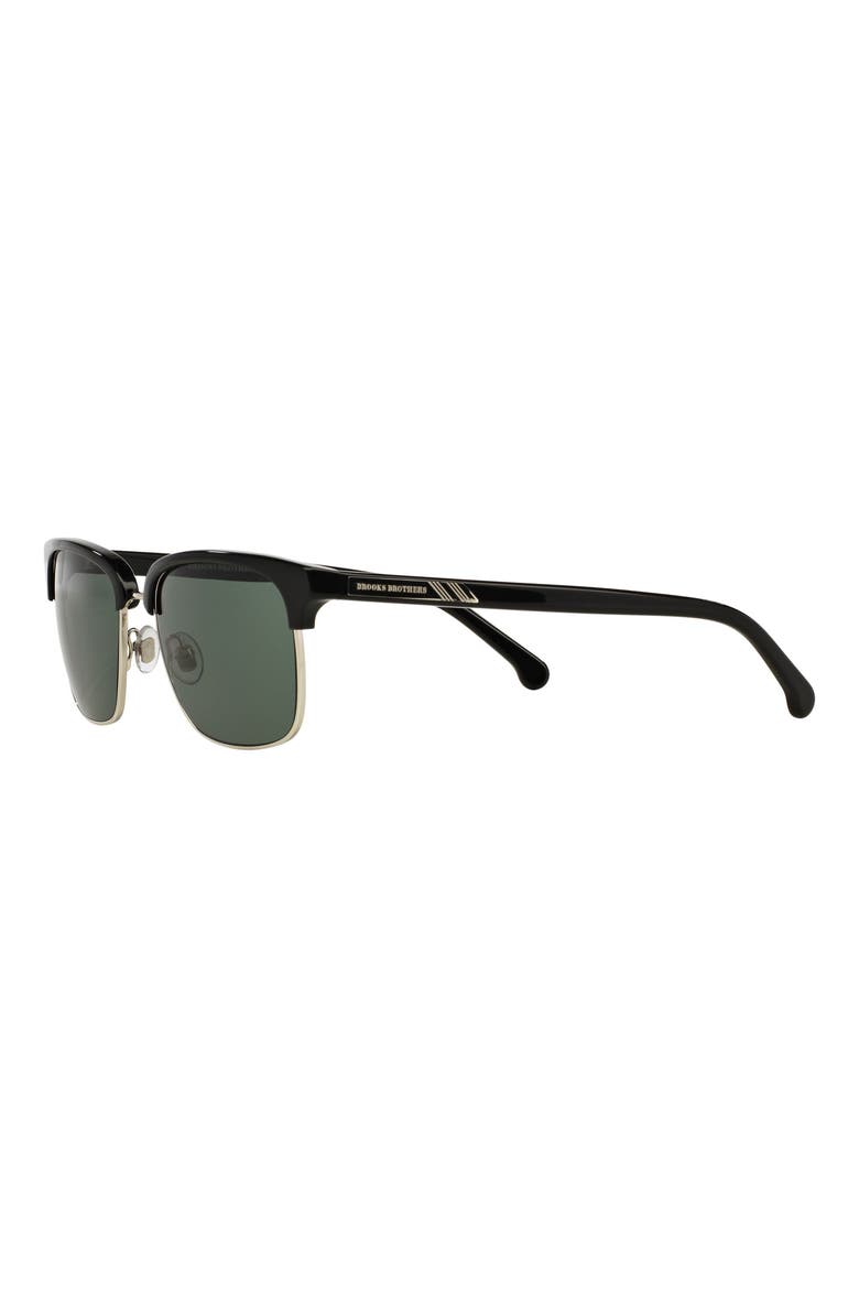 53mm Square Sunglasses, Alternate, color, GOLD BLACK/ GREEN