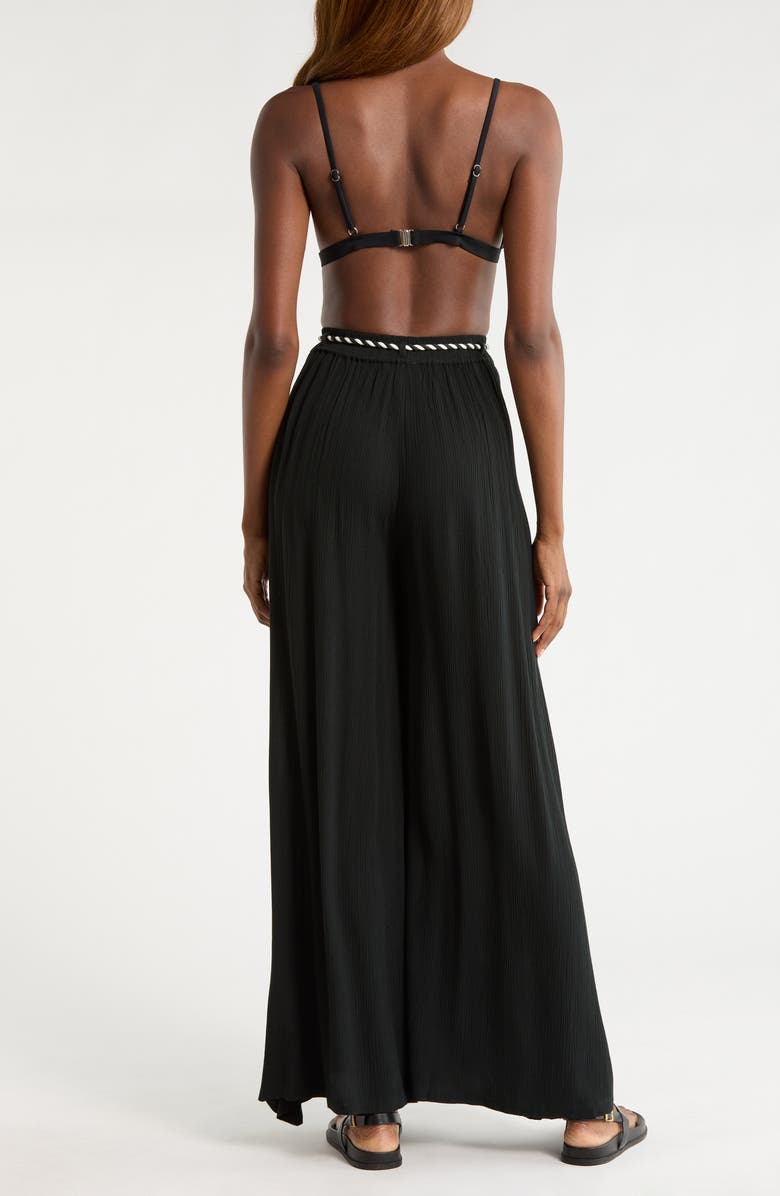 Elan Wide Leg Cover-Up Pants, Alternate, color, Black