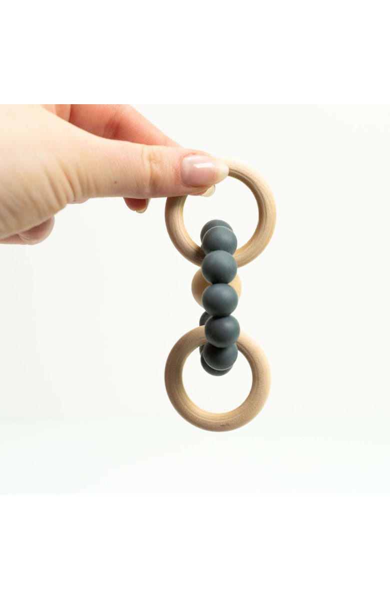 embé Silicone Beaded Teether Bangles for Babies, Alternate, color, Anchor Grey