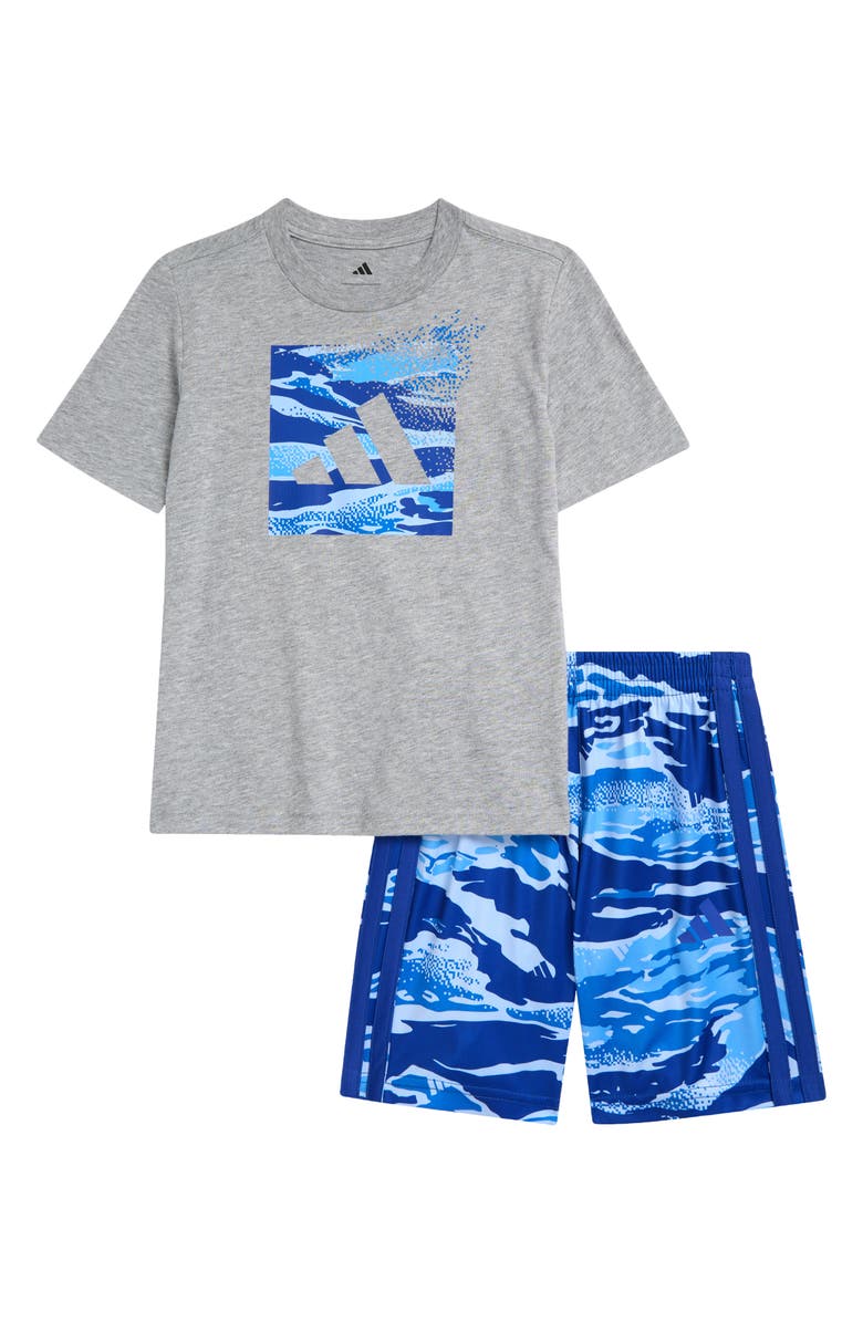 adidas Kids' Wave Graphic T-Shirt & Shorts Set, Main, color, 