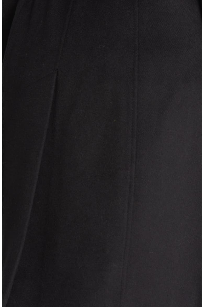 Rib Collar Wool Blend Trench Coat, Alternate, color, BLACK